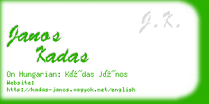 janos kadas business card